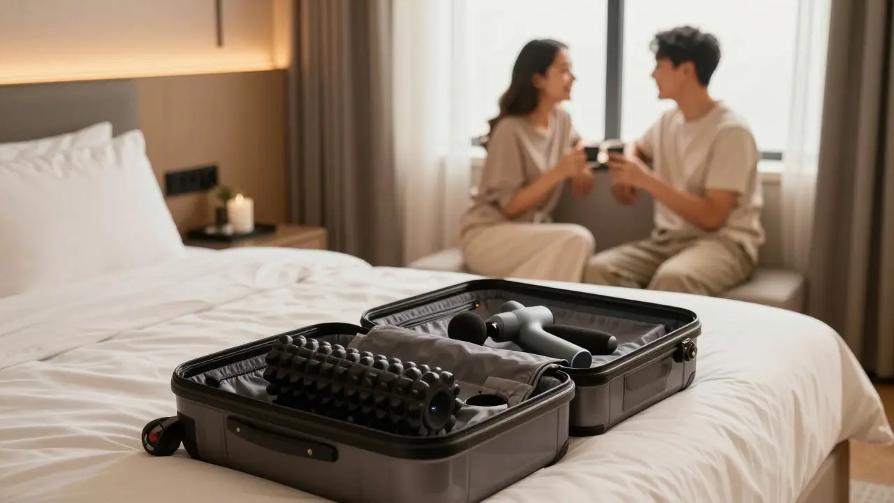 Nejlepší přenosné masážní pomůcky pro páry na cesty: Jak si ulevit v letadle i v hotelu