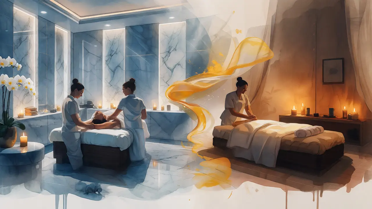 Kontrast luxusního a intimního prostředí pro tantrickou masáž